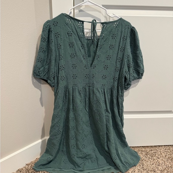 American Eagle Outfitters Teal Eyelet Dress - Picture 4 of 5